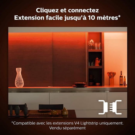 Philips Hue White & Color Innoor Lightsstrips Extension 1M, V4, lavora con Alexa, Google Assistant e Apple Homekit