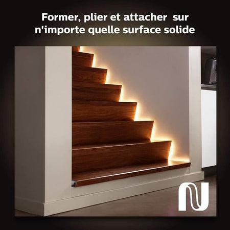 Philips Hue White & Color Innoor Lightsstrips Extension 1M, V4, lavora con Alexa, Google Assistant e Apple Homekit
