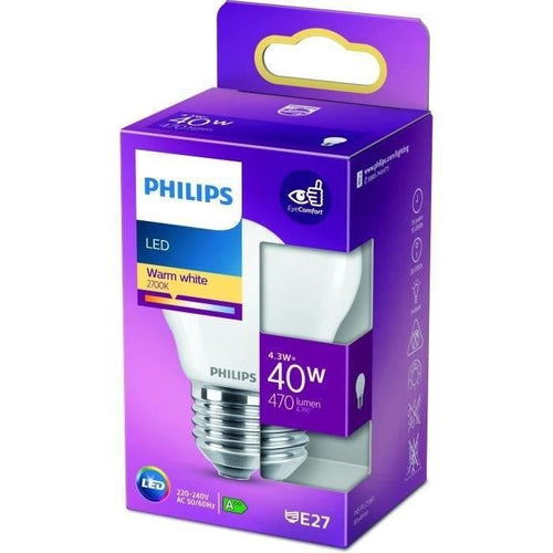 PHILIPS LED Classic 40W Sferico E27 Bianco caldo satinato Non dimmerabile