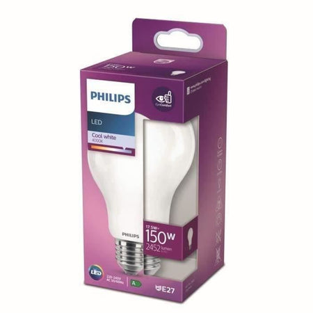 Lampadina LED Philips Equivalente 150W E27 Bianco freddo Non Dimmerabile, vetro