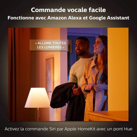Philips Hue White & Color Ambiance, Bloom, Black, Bluetooth Compatible, lavora con Alexa, Google e HomeKit