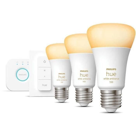 PHILIPS Hue White Ambiance Smart LED Starter Kit - E27 x3 e telecomando Hue