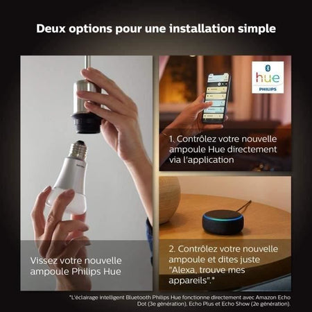 Philips Hue White Ambiance, LED LED LED E27 Equivalente 75W, 1100 Lumen, Bluetooth Compatibile, 2 Pack