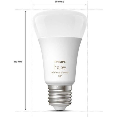 Philips Hue White and Color Ambiance, Starter Kit 2 Bulbs E27, 75W, Bluetooth, lavora con Alexa, Google e HomeKit