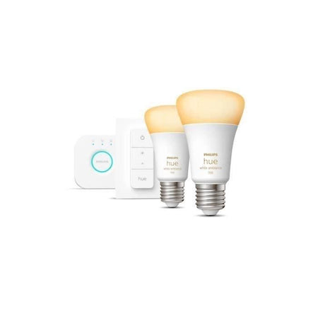 Kit LED di avvio LED collegato Philips Hue White - 10,5W - Lotto 2 E27 - Remoto Hue Controllo