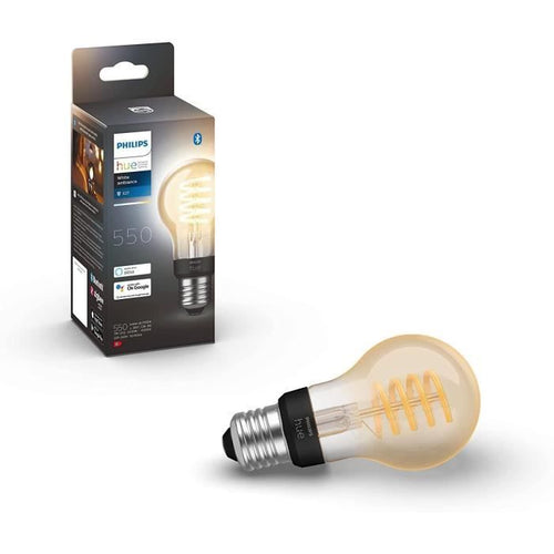 Philips Hue White Ambiance, LED Connected LED Filament E27, Bluetooth compatibile, lavora con Alexa, Google e HomeKit