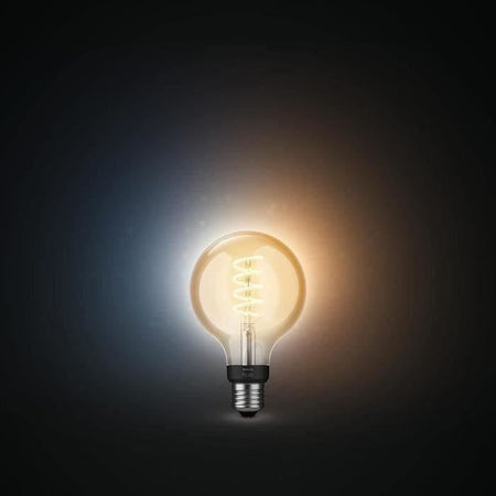 Philips Hue White Ambiance, LED Connected LED E27 Filament G93 Globe, Bluetooth, lavora con Alexa, Google e HomeKit