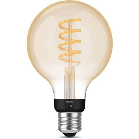 Philips Hue White Ambiance, LED Connected LED E27 Filament G93 Globe, Bluetooth, lavora con Alexa, Google e HomeKit