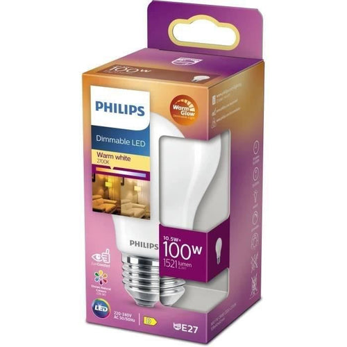 PHILIPS Lampadina LED standard E27 - Dimmer compatibile con vetro smerigliato bianco caldo 100W - Vetro