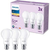 Lampadina LED - PHILIPS - 60 W - B22 - Bianco caldo - Satinato - Non dimmerabile - 3 pezzi