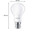 Lampadina LED - PHILIPS - 60 W - B22 - Bianco caldo - Satinato - Non dimmerabile - 3 pezzi