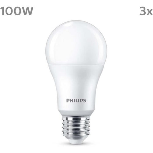 Lampadina LED - PHILIPS - 100 W - A67 E27 - Bianco freddo - Non dimmerabile x 3