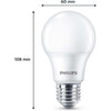 Lampadina LED - PHILIPS - 60 W - E27 - Bianco caldo - Satinato - Non dimmerabile - 3 pezzi