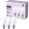 Lampadina LED - PHILIPS - 60 W - E27 - Bianco caldo - Satinato - Non dimmerabile - 3 pezzi