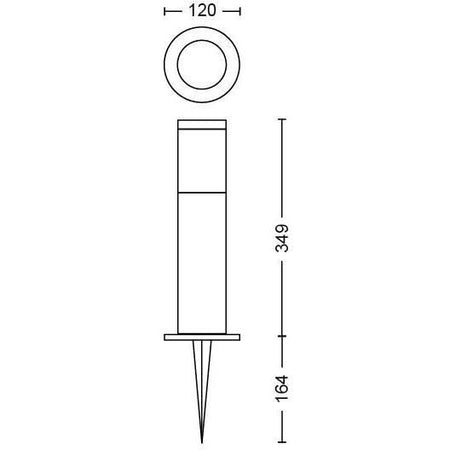 Terminale da esterno PHILIPS Utrecht, basso voltaggio 6W, 2700K - Antracite