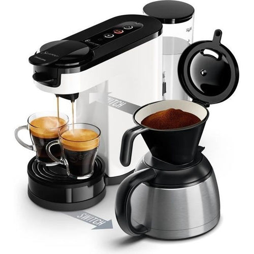 Macchina da caffè 2 in 1 switch senseo philips hd6592/05, 2 in 1 con filtro e pod, versi isolati, crema plus