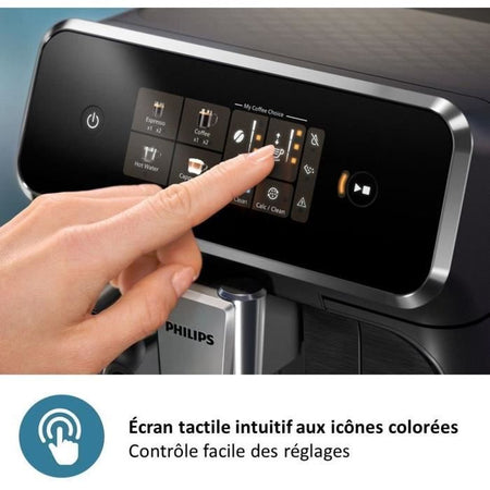 Macchina per caffè espresso automatica - PHILIPS - Silent Brew EP2336/40 - 4 bevande LatteGo - Nero cromato