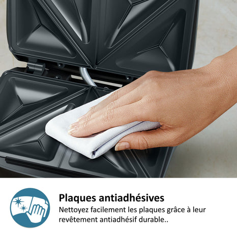 Tostiera - PHILIPS - HD2331/90 - 750 W - Piastre triangolari - Nero