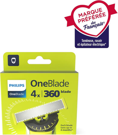 Testina rasoio - PHILIPS One Blade - Confezione da 4 lamette di ricambio 360  QP440/50