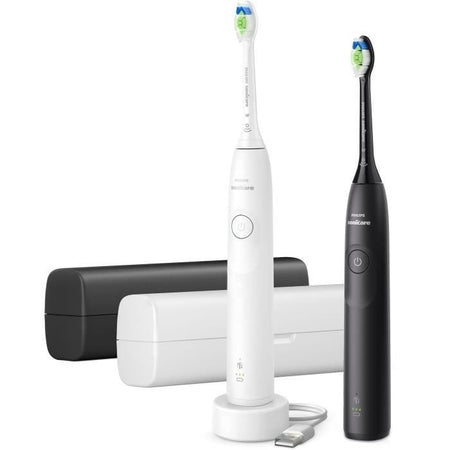Spazzolino da denti - PHILIPS - HX7109/01 - Sonicare - Doppio manico Serie 5300 - Bianco e Nero - Elettrico