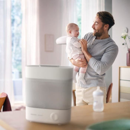 PHILIPS AVENT SCF291 / 00 Sterilizzatore elettronico 4 in 1 + cestello piatti - Bianco