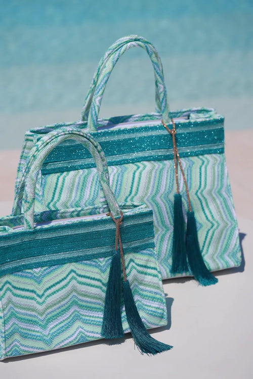 PHO Firenze | Borsa tote fantasia con dettaglio nappe