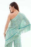 PHO Firenze | Poncho con frange maglia Rachel fantasia lurex
