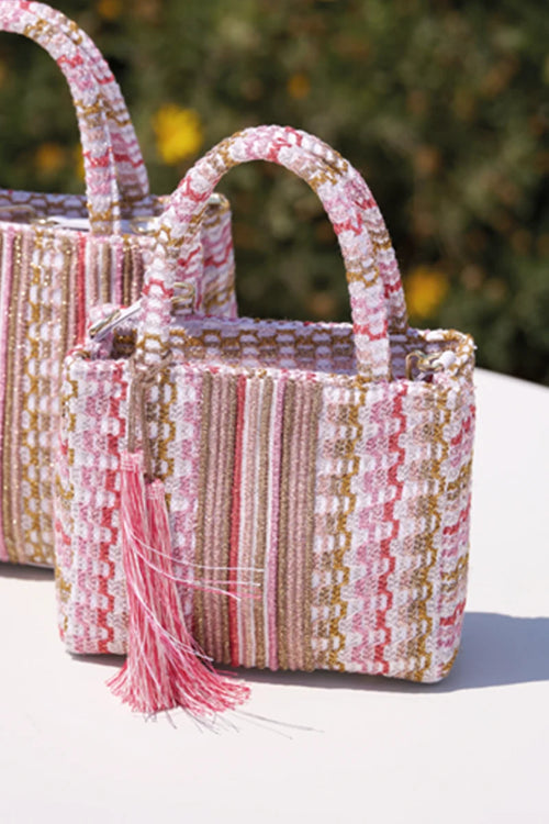 PHO Firenze | Borsa a mano fantasia con dettaglio nappe