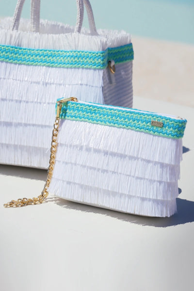 PHO Firenze | Pochette a tracolla con ricamo e frange