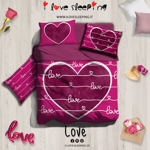 I Love Sleeping Completo lenzuola copriletto LOVE 2502B