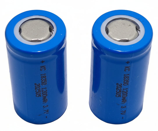 1 Pila Litio Batteria 18350 1200mah Testa Piatta ricaricabile 3,7V Ricambio Torcia Pacco Batteria