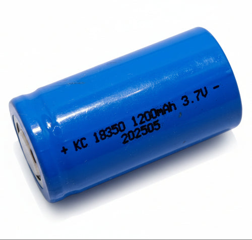 1 Pila Litio Batteria 18350 1200mah Testa Piatta ricaricabile 3,7V Ricambio Torcia Pacco Batteria