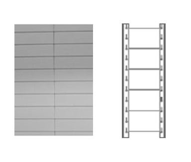 Schiena in lamiera a 5 doghe per scaffale magazzino cm. 80x100h