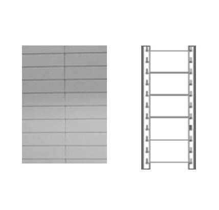 Schiena in lamiera a 5 doghe per scaffale magazzino cm. 91x100h