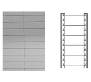 Schiena in lamiera a 5 doghe per scaffale magazzino cm. 100x100h