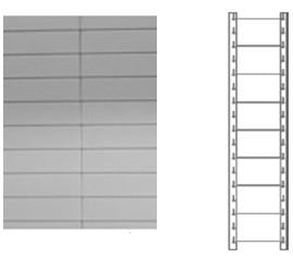 Schiena in lamiera a 8 doghe per scaffale magazzino cm. 80x150h