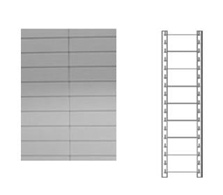 Schiena in lamiera a 8 doghe per scaffale magazzino cm. 91x150h