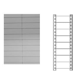 Schiena in lamiera a 8 doghe per scaffale magazzino cm. 100x150h