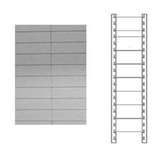 Schiena in lamiera a 9 doghe per scaffale magazzino cm. 100x180h