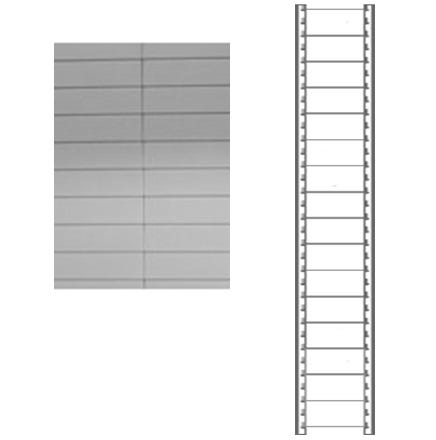 Schiena in lamiera a 16 doghe per scaffale magazzino cm. 91x300h