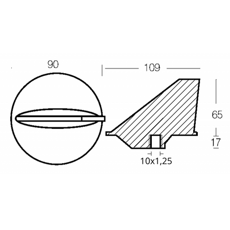 Pinna Corta 50Hp In Alluminio