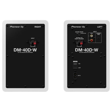Coppia di altoparlanti monitor Pioneer DJ DM-40D-W - Bass Reflex - 2x19 W - Modalità DJ o Produzione - Bianco