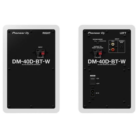 Coppia di altoparlanti monitor Pioneer DJ DM-40D-BT-W - Bluetooth - Bass Reflex - 2x19 W - Modalità DJ o Produzione - Bianco