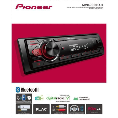 Autradio - Pioneer - MVH -330DAB - USB - DAB+ - AUX - Bluetooth