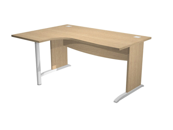 Scrivania operativa con top in melaminico e piedi in metallo cm. 160/180x60/80/120x73h