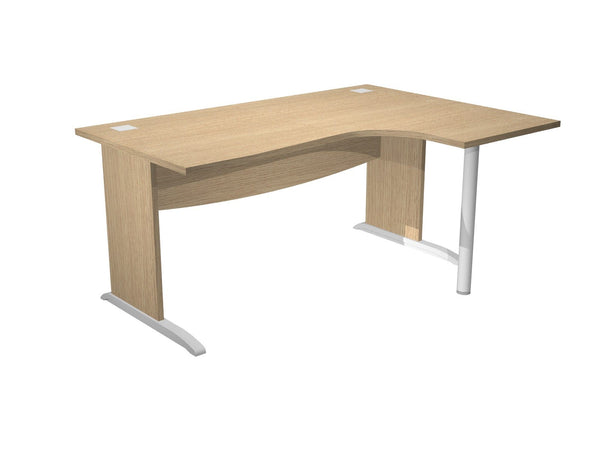 Scrivania operativa con top in melaminico e piedi in metallo cm. 160/180x60/80/120x73h