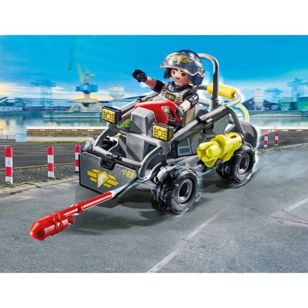 PLAYMOBIL - Quad bandito trasformabile - Ufficiali di polizia - City Action - Unità d'élite