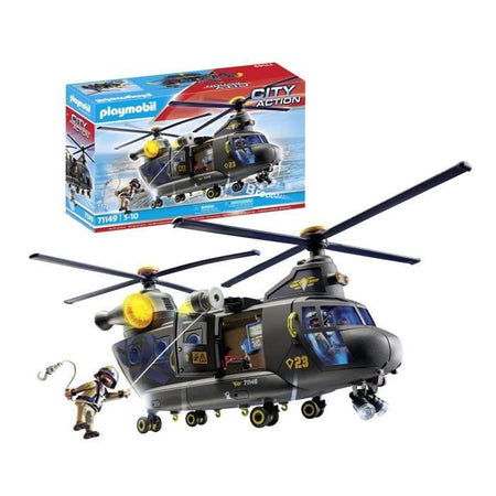 PLAYMOBIL 71149 Elicottero da trasporto delle forze speciali - Ufficiali di polizia - Azione cittadina - Unità d'élite