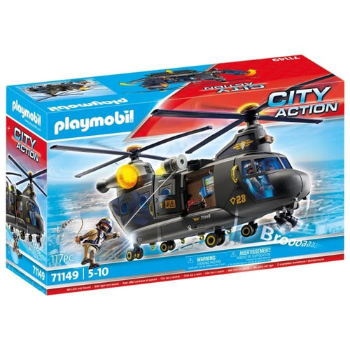 PLAYMOBIL 71149 Elicottero da trasporto delle forze speciali - Ufficiali di polizia - Azione cittadina - Unità d'élite