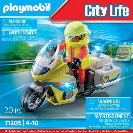Playmobil - 71205 - Azione della città The Rescuers - Artista di emergenza con moto ed effetto leggero